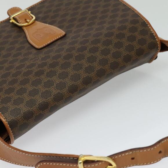 CELINE Macadam Canvas Shoulder Bag Pvc Leather Brown Gold - Picture 6 of 12